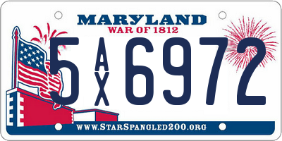 MD license plate 5AX6972