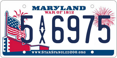 MD license plate 5AX6975
