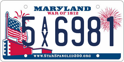MD license plate 5AX6981