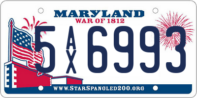 MD license plate 5AX6993