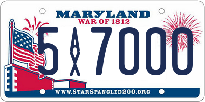 MD license plate 5AX7000