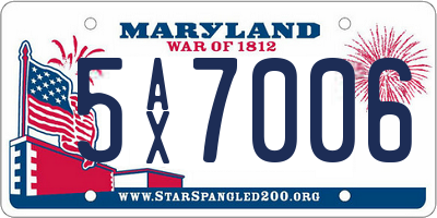 MD license plate 5AX7006