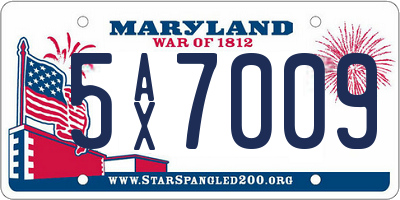 MD license plate 5AX7009