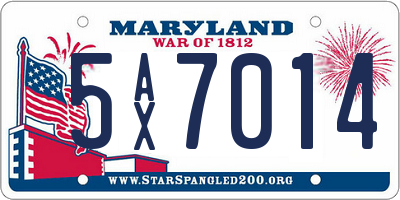MD license plate 5AX7014