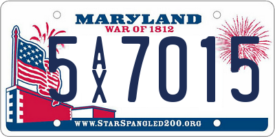 MD license plate 5AX7015