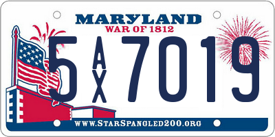 MD license plate 5AX7019