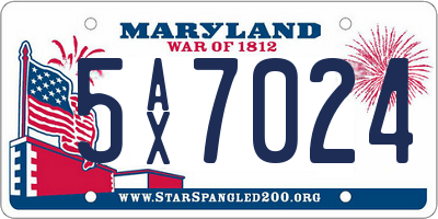 MD license plate 5AX7024