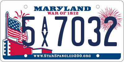 MD license plate 5AX7032