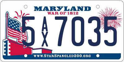 MD license plate 5AX7035