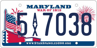 MD license plate 5AX7038