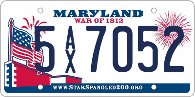 MD license plate 5AX7052