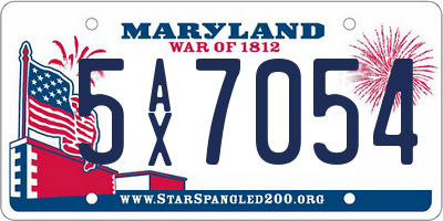 MD license plate 5AX7054