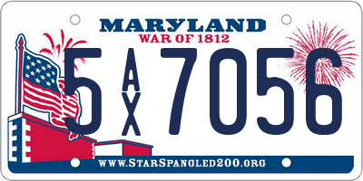 MD license plate 5AX7056