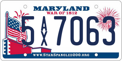 MD license plate 5AX7063