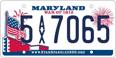MD license plate 5AX7065