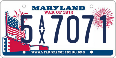 MD license plate 5AX7071
