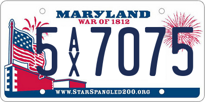 MD license plate 5AX7075