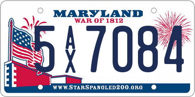 MD license plate 5AX7084
