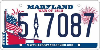 MD license plate 5AX7087