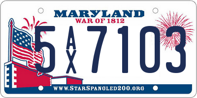 MD license plate 5AX7103