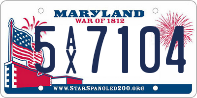 MD license plate 5AX7104