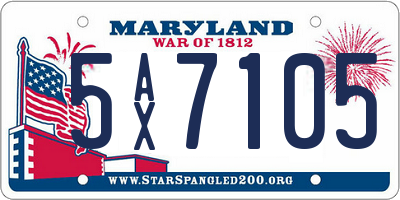 MD license plate 5AX7105
