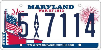 MD license plate 5AX7114