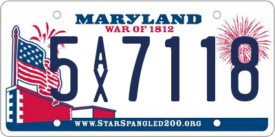 MD license plate 5AX7118