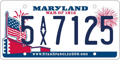 MD license plate 5AX7125