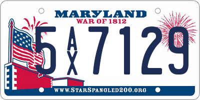 MD license plate 5AX7129