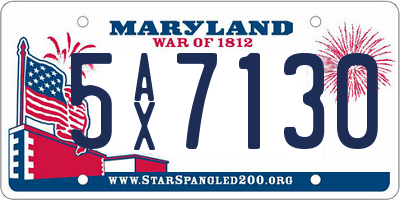 MD license plate 5AX7130