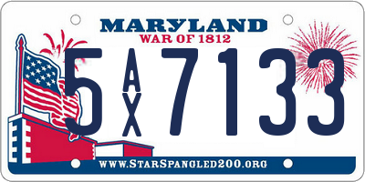 MD license plate 5AX7133