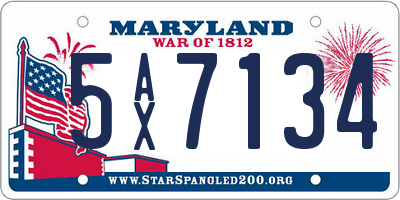 MD license plate 5AX7134
