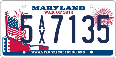 MD license plate 5AX7135