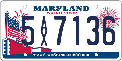 MD license plate 5AX7136