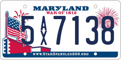 MD license plate 5AX7138