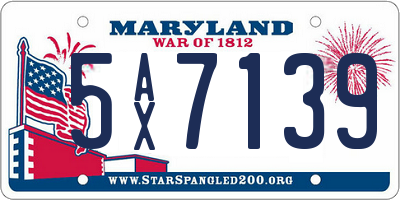 MD license plate 5AX7139