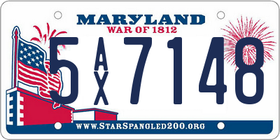 MD license plate 5AX7148
