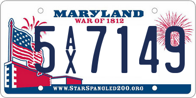 MD license plate 5AX7149