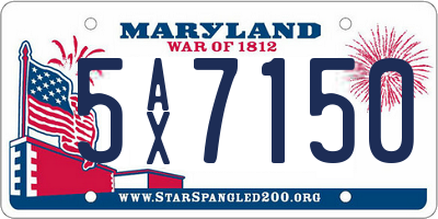 MD license plate 5AX7150