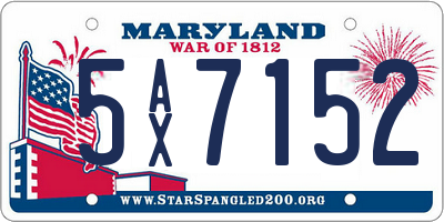 MD license plate 5AX7152