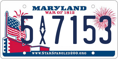 MD license plate 5AX7153
