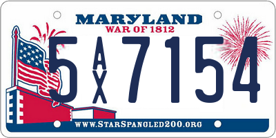 MD license plate 5AX7154