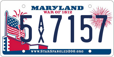 MD license plate 5AX7157