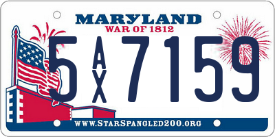 MD license plate 5AX7159