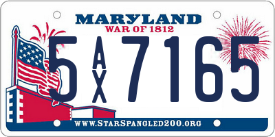 MD license plate 5AX7165