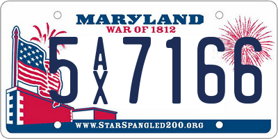 MD license plate 5AX7166
