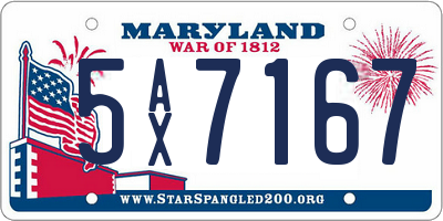 MD license plate 5AX7167