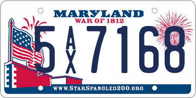 MD license plate 5AX7168