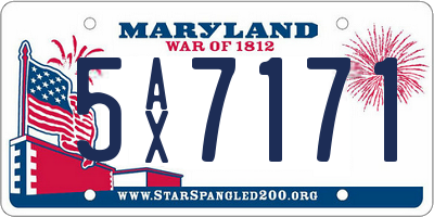 MD license plate 5AX7171